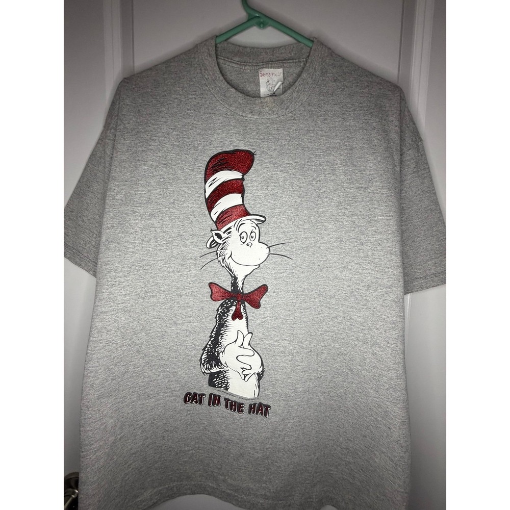 Vintage 1997 Dr. Seuss Cat In The Hat Graphic Promo T-Shirt Sz Men's XL USA Made